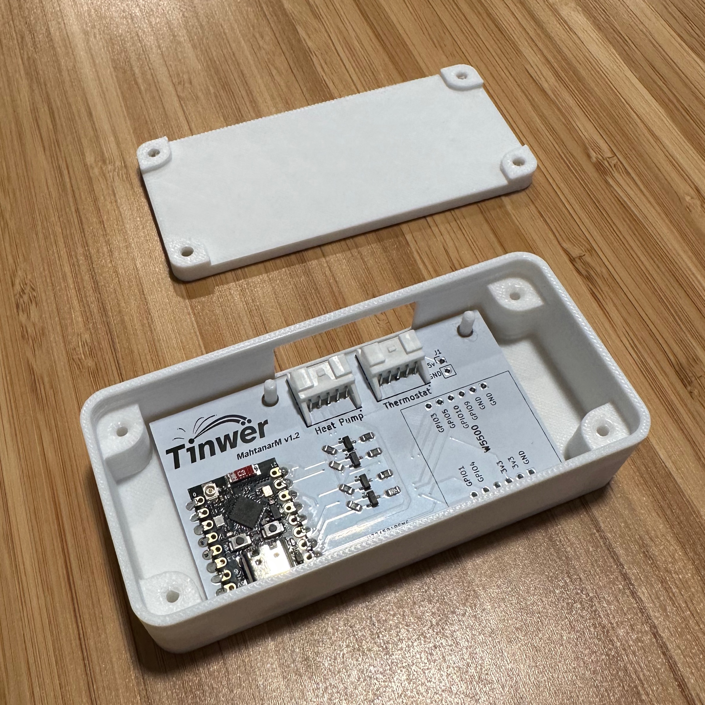 3D printed enclosure with board installed